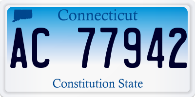 CT license plate AC77942