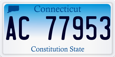 CT license plate AC77953