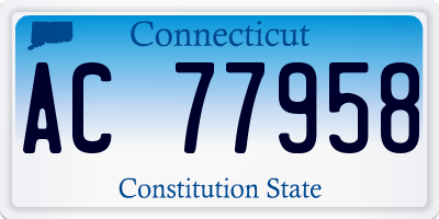 CT license plate AC77958