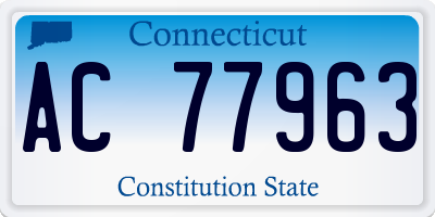 CT license plate AC77963