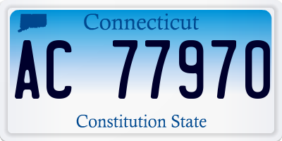 CT license plate AC77970