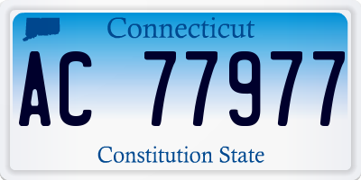 CT license plate AC77977