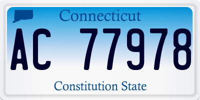 CT license plate AC77978