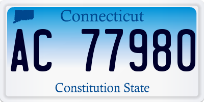 CT license plate AC77980
