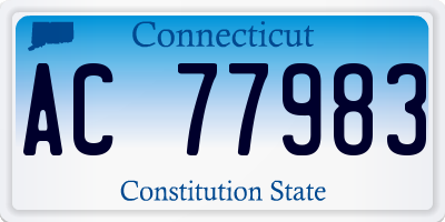 CT license plate AC77983