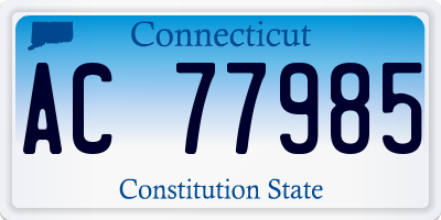CT license plate AC77985