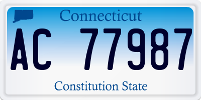 CT license plate AC77987