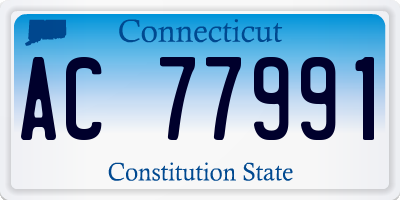 CT license plate AC77991