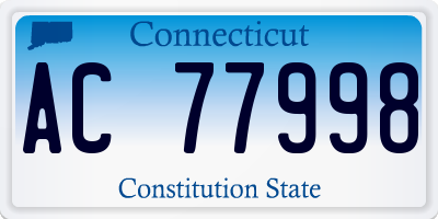 CT license plate AC77998