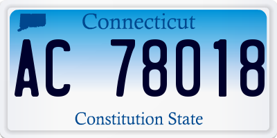 CT license plate AC78018