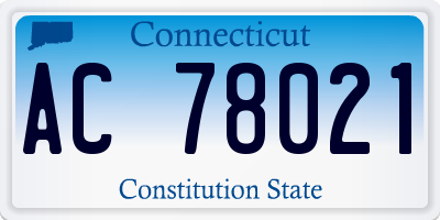 CT license plate AC78021