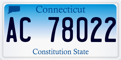 CT license plate AC78022