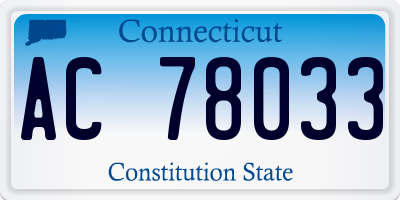 CT license plate AC78033