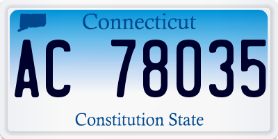 CT license plate AC78035