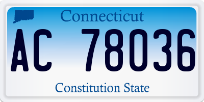 CT license plate AC78036