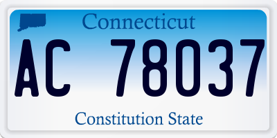 CT license plate AC78037