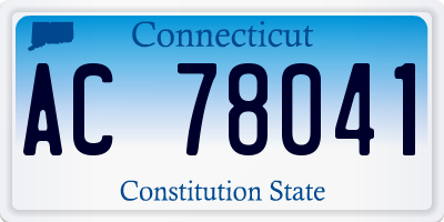 CT license plate AC78041