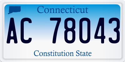 CT license plate AC78043