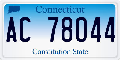 CT license plate AC78044