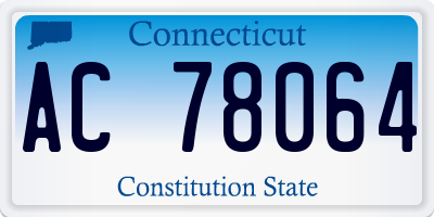 CT license plate AC78064
