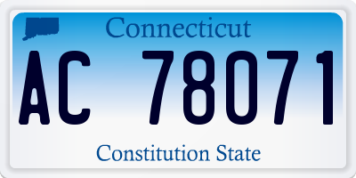 CT license plate AC78071