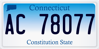 CT license plate AC78077