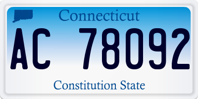 CT license plate AC78092