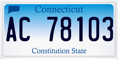 CT license plate AC78103