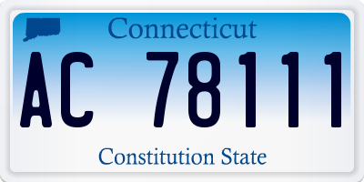 CT license plate AC78111
