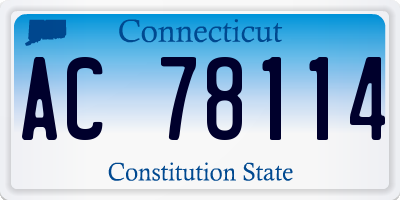 CT license plate AC78114