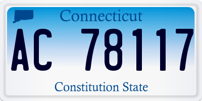 CT license plate AC78117