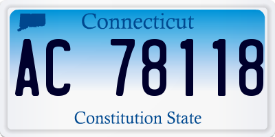 CT license plate AC78118