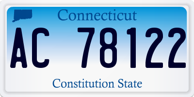 CT license plate AC78122
