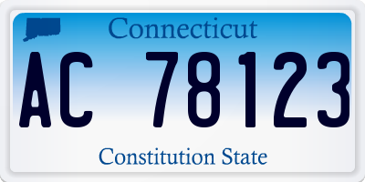 CT license plate AC78123
