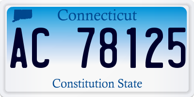 CT license plate AC78125