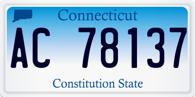 CT license plate AC78137
