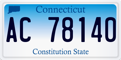 CT license plate AC78140