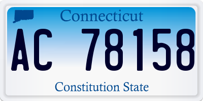 CT license plate AC78158