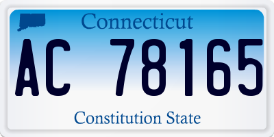 CT license plate AC78165
