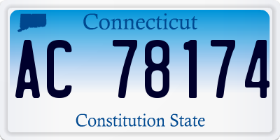 CT license plate AC78174