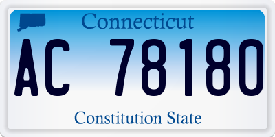 CT license plate AC78180