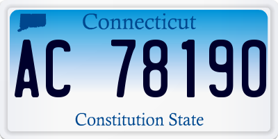 CT license plate AC78190