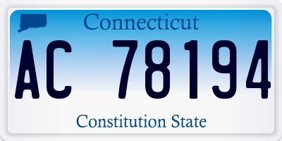 CT license plate AC78194