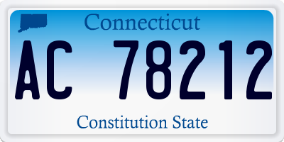 CT license plate AC78212