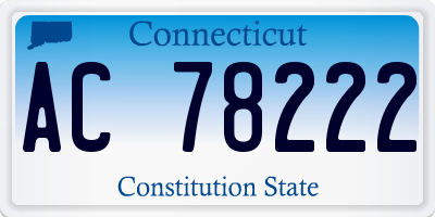CT license plate AC78222