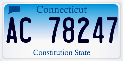 CT license plate AC78247