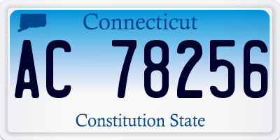 CT license plate AC78256