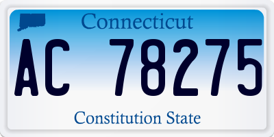 CT license plate AC78275