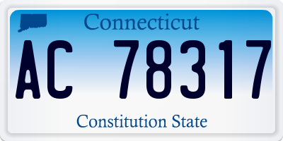 CT license plate AC78317