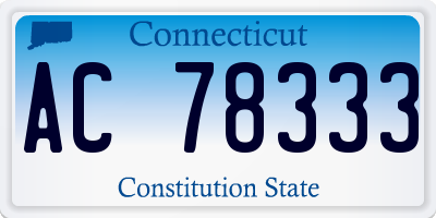 CT license plate AC78333